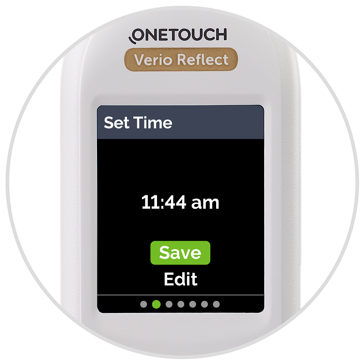 Screen on  verio reflect meter to set time