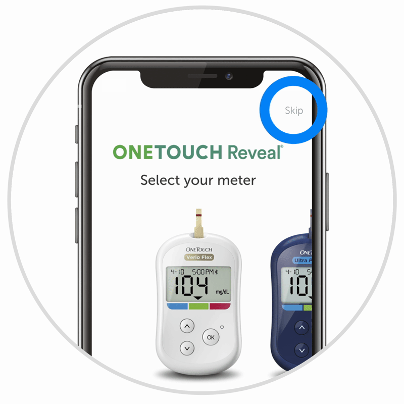 Meter selection on mobile app screen on phone