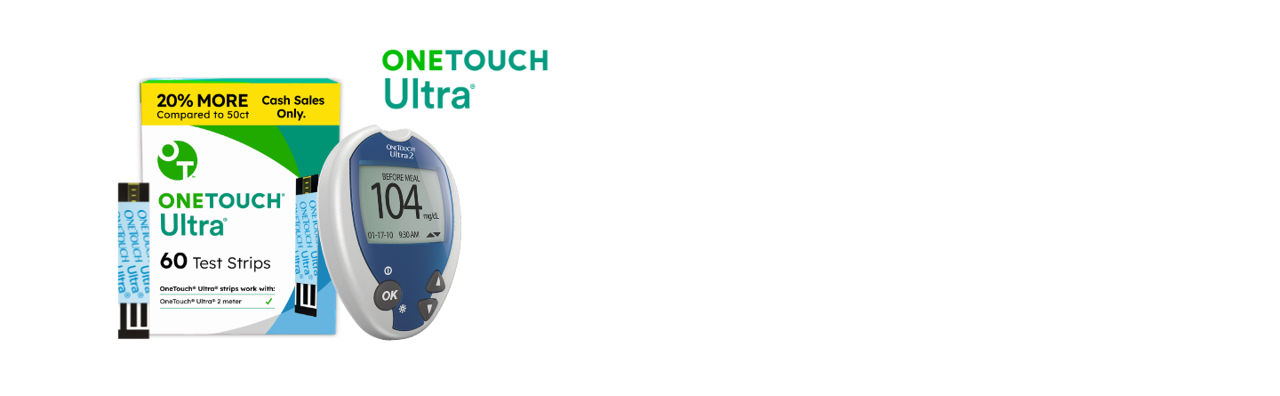 OneTouch Ultra test strips 60-count - designed for OneTouch Ultra 2 meter - Shop now