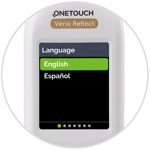 Screen on verio reflect meter to select language Screen on verio reflect meter to select language