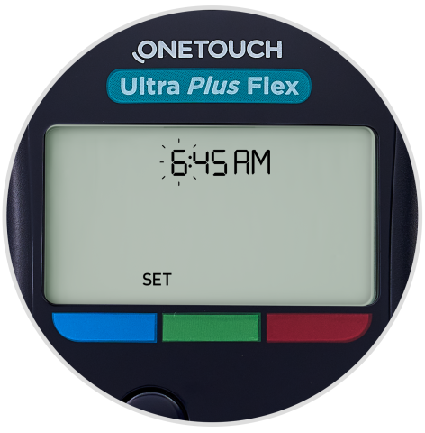 Screen on ultra plus flex meter to set time Screen on ultra plus flex meter to set time