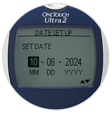 Screen on ultra 2 meter to set date and time