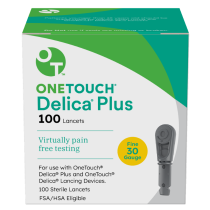 OneTouch Delica Plus lancets 30 gauge 100 count box