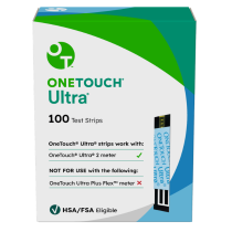 OneTouch Ultra test strips 100 count box