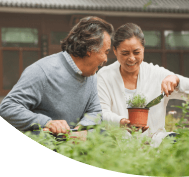 Smiling Couple in Garden