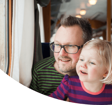 Man and Child Looking at OneTouch Verio Flex® meter