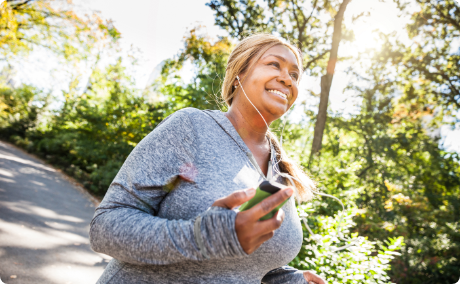Woman Exercising with Headphones