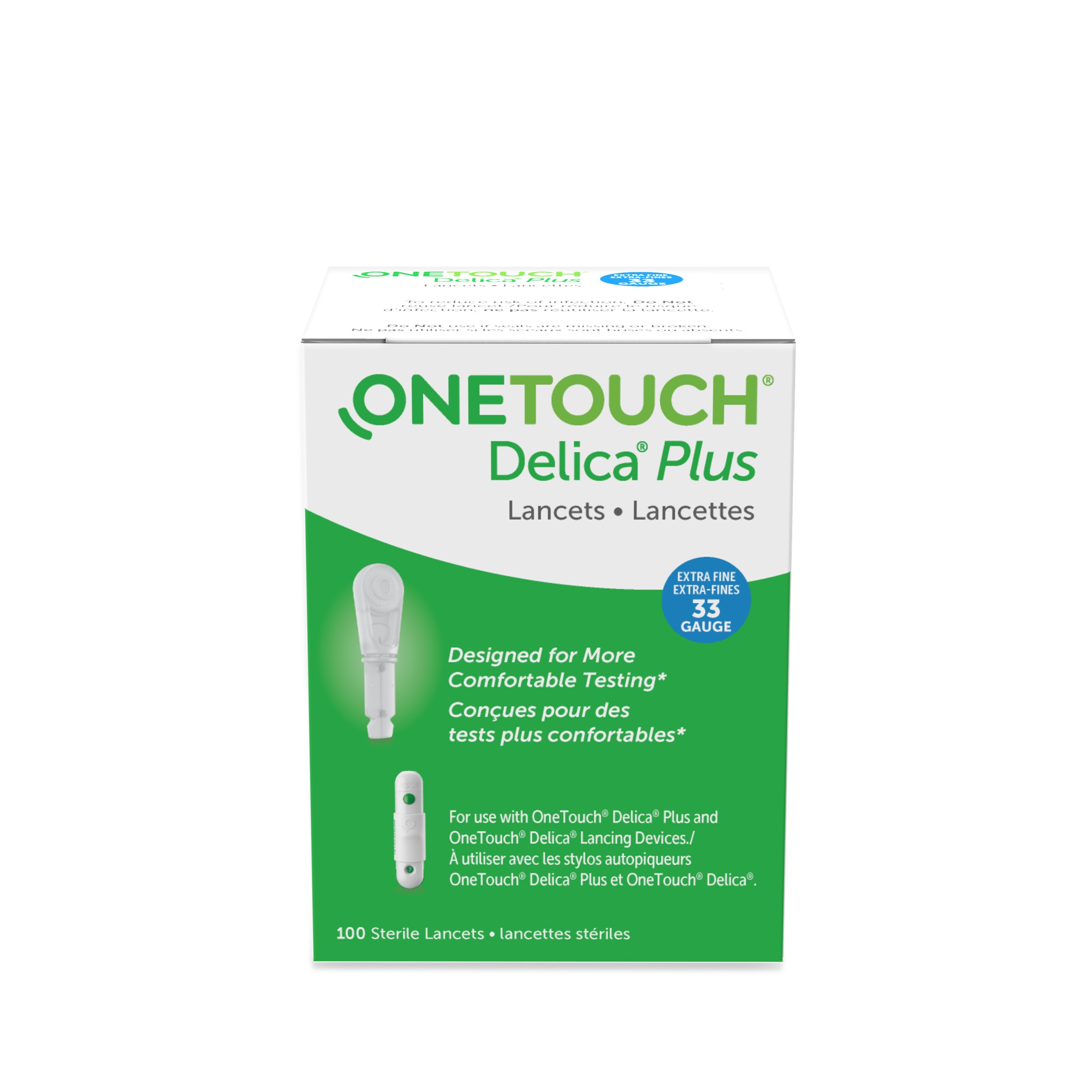 OneTouch® Delica® Plus lancets 33 gauge - 100 Count