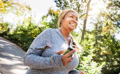 Woman Exercising with Headphones