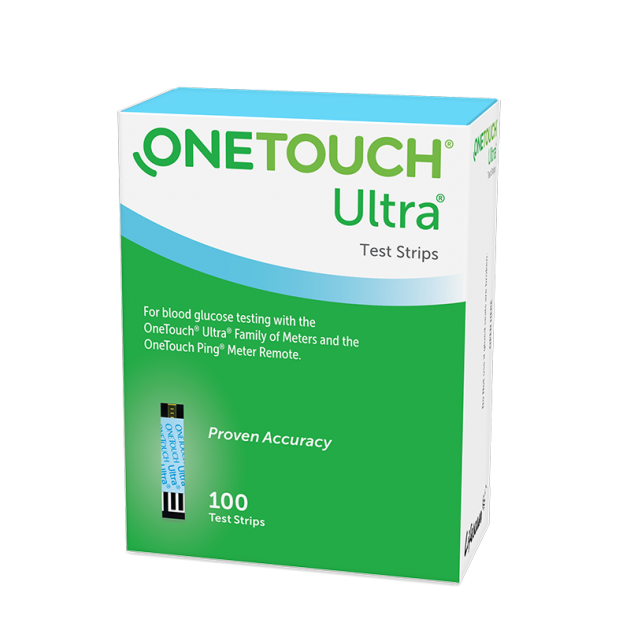 OneTouch Ultra® test strips box perspective