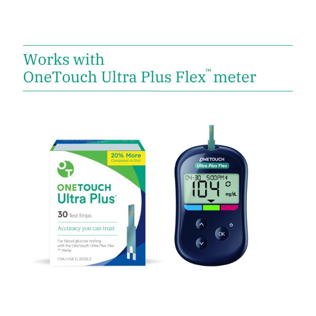 OneTouch Ultra Plus Flex Blood Glucose Meter, Glucose Monitor For Blood  Sugar Test Kit