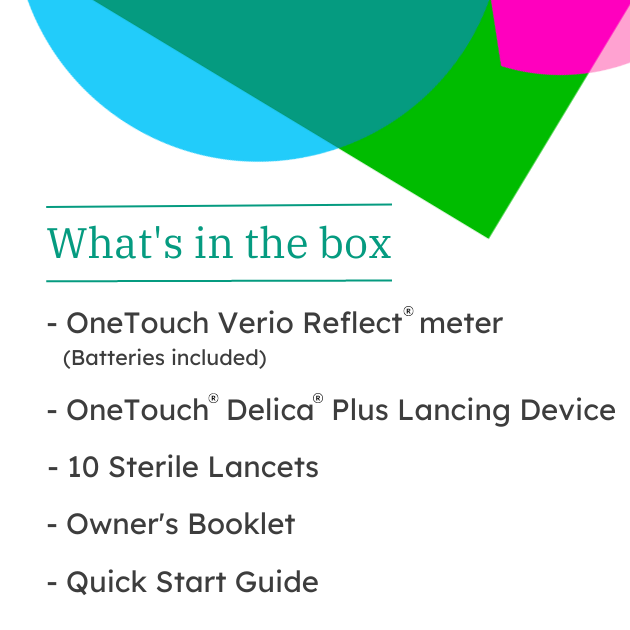 OneTouch Verio Reflect Glucose Meter Kit | Meter + 10 Lancets + 1 Lancing  Device + Carrying Case